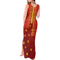 Samoa Tapa Pacific Tribal Pattern Tank Maxi Dress Hibiscus and Plumeria LT03 - Polynesian Pride