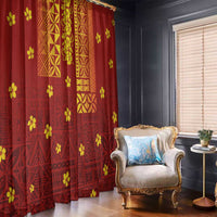 Samoa Tapa Pacific Tribal Pattern Window Curtain Hibiscus and Plumeria LT03 - Polynesian Pride