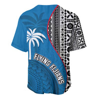 Fiji Rugby Baseball Jersey Coat of Arms Palm Tree Mix Polynesia Tapa Pattern LT03 - Polynesian Pride