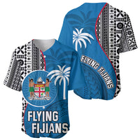 Fiji Rugby Baseball Jersey Coat of Arms Palm Tree Mix Polynesia Tapa Pattern LT03 - Polynesian Pride