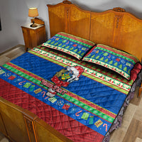 Personalised Solomon Islands Christmas Quilt Bed Set Santa With Flag Of Solomon Polynesian Tribal Xmas Vibe LT03 - Polynesian Pride