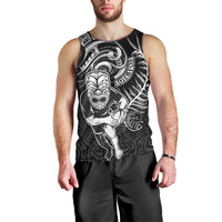 Personalised New Zealand Rugby Men Tank Top Maori Warrior Rugby with Silver Fern Sleeve Tribal Ethnic Style LT03 - Polynesian Pride
