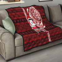 Personalized New Zealand Christmas Quilt Santa Claus and Kiwi Bird Maori Tattoo Koru Pattern LT03 - Polynesian Pride