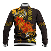 Hawaii Turtle Hibiscus Flower Baseball Jacket Polynesian Tattoo LT03 - Polynesian Pride