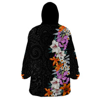 Hawaii Tropical Leaves and Flowers Wearable Blanket Hoodie Tribal Polynesian Pattern LT03 - Polynesian Pride