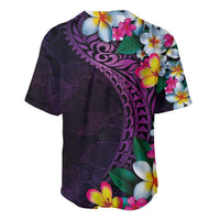 Hawaiian Plumeria-Polynesian Art Tattoo Mauve Color Baseball Jersey