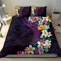 Hawaiian Plumeria-Polynesian Art Tattoo Mauve Color Bedding Set