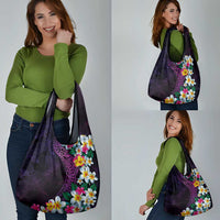 Hawaiian Plumeria-Polynesian Art Tattoo Mauve Color Grocery Bag