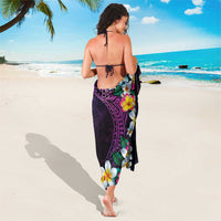 Hawaiian Plumeria-Polynesian Art Tattoo Mauve Color Sarong
