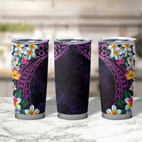 Hawaiian Plumeria-Polynesian Art Tattoo Mauve Color Tumbler Cup