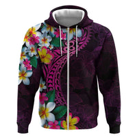 Hawaiian Plumeria-Polynesian Art Tattoo Plum Pink Color Hoodie