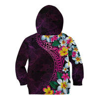 Hawaiian Plumeria-Polynesian Art Tattoo Plum Pink Color Kid Hoodie