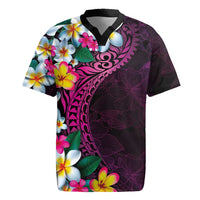 Hawaiian Plumeria-Polynesian Art Tattoo Plum Pink Color Rugby Jersey