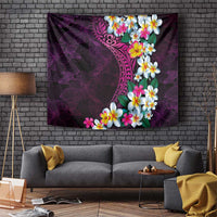 Hawaiian Plumeria-Polynesian Art Tattoo Plum Pink Color Tapestry