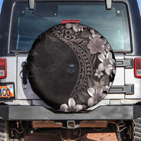 Hawaiian Plumeria-Polynesian Art Tattoo Grayscale Color Spare Tire Cover