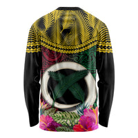 Vanuatu 44th Anniversary Independence Day Long Sleeve Shirt Boars Tusk and Namele Plant LT03 - Polynesian Pride