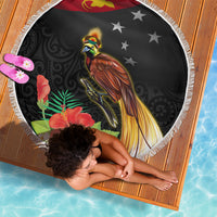 Papua New Guinea Independence Day Beach Blanket PNG Flag and Bird-of-Paradise