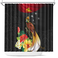 Papua New Guinea Independence Day Shower Curtain PNG Flag and Bird-of-Paradise