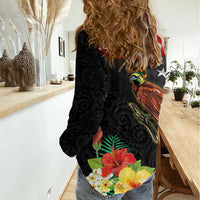 Papua New Guinea Independence Day Women Casual Shirt PNG Flag and Bird-of-Paradise