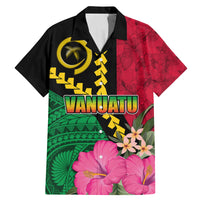 Vanuatu Flag Hibiscus Polynesian Pattern Family Matching Mermaid Dress and Hawaiian Shirt