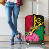 Vanuatu Flag Hibiscus Polynesian Pattern Luggage Cover LT03 - Polynesian Pride