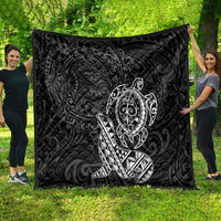 Hawaii Monk Seal and Dolphin Quilt Polynesian Kakau Pattern Black White Color LT03 - Polynesian Pride