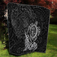 Hawaii Monk Seal and Dolphin Quilt Polynesian Kakau Pattern Black White Color LT03 - Polynesian Pride