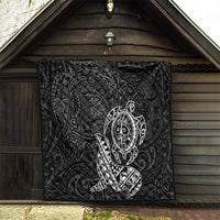 Hawaii Monk Seal and Dolphin Quilt Polynesian Kakau Pattern Black White Color LT03 - Polynesian Pride