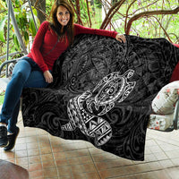 Hawaii Monk Seal and Dolphin Quilt Polynesian Kakau Pattern Black White Color LT03 - Polynesian Pride