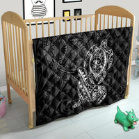 Hawaii Monk Seal and Dolphin Quilt Polynesian Kakau Pattern Black White Color LT03 - Polynesian Pride