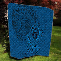 Hawaii Monk Seal and Dolphin Quilt Polynesian Kakau Pattern Blue LT03 - Polynesian Pride
