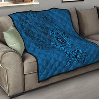 Hawaii Monk Seal and Dolphin Quilt Polynesian Kakau Pattern Blue LT03 - Polynesian Pride