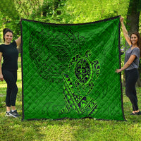 Hawaii Monk Seal and Dolphin Quilt Polynesian Kakau Pattern Green LT03 - Polynesian Pride