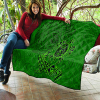 Hawaii Monk Seal and Dolphin Quilt Polynesian Kakau Pattern Green LT03 - Polynesian Pride
