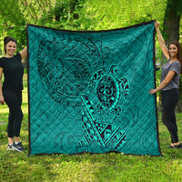 Hawaii Monk Seal and Dolphin Quilt Polynesian Kakau Pattern Turquoise LT03 - Polynesian Pride