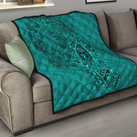 Hawaii Monk Seal and Dolphin Quilt Polynesian Kakau Pattern Turquoise LT03 - Polynesian Pride