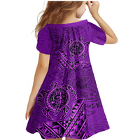 Hawaii Monk Seal and Dolphin Family Matching Mermaid Dress and Hawaiian Shirt Polynesian Kakau Pattern Purple