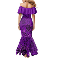 Hawaii Monk Seal and Dolphin Mermaid Dress Polynesian Kakau Pattern Purple LT03 - Polynesian Pride