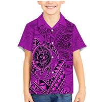 Hawaii Monk Seal and Dolphin Family Matching Mermaid Dress and Hawaiian Shirt Polynesian Kakau Pattern Pink