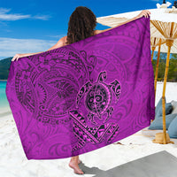 Hawaii Monk Seal and Dolphin Sarong Polynesian Kakau Pattern Pink