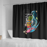 Hawaii Pineapple Surfing Shower Curtain It's in My DNA - Kakau and Polynesian Pattern LT03 - Polynesian Pride