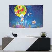 Palau Tapestry Jellyfish with Coral Reefs Ocean Vibe and Tapa Pattern LT03 - Polynesian Pride