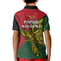 Papua New Guinea East Sepik Province Kid Polo Shirt PNG Birds Of Paradise Polynesian Arty Style LT03 - Polynesian Pride