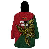 Papua New Guinea East Sepik Province Wearable Blanket Hoodie PNG Birds Of Paradise Polynesian Arty Style LT03 - Polynesian Pride