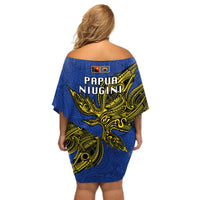 Papua New Guinea Gulf Province Off Shoulder Short Dress PNG Birds Of Paradise Polynesian Arty Style LT03 - Polynesian Pride