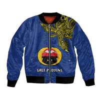 Custom Papua New Guinea Gulf Province Bomber Jacket PNG Birds Of Paradise Polynesian Arty Style LT03 Unisex Blue - Polynesian Pride