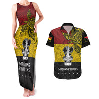 Papua New Guinea Madang Province Couples Matching Tank Maxi Dress and Hawaiian Shirt PNG Birds Of Paradise Polynesian Arty Style LT03 Yellow - Polynesian Pride
