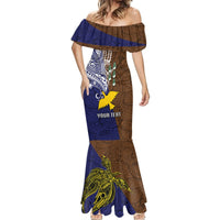 Custom Papua New Guinea Manus Province Mermaid Dress PNG Birds Of Paradise Polynesian Arty Style LT03 - Polynesian Pride