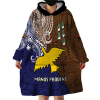 Custom Papua New Guinea Manus Province Wearable Blanket Hoodie PNG Birds Of Paradise Polynesian Arty Style LT03 - Polynesian Pride
