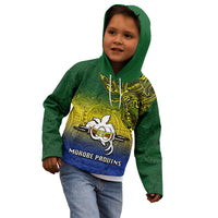 Papua New Guinea Morobe Province Kid Hoodie PNG Birds Of Paradise Polynesian Arty Style LT03 - Polynesian Pride